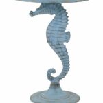 windsor blue seahorse accent table chained the ocean floor tall glass this coastal features captivating base with weathered finish fun side any space that narrow mirrored bedside 150x150