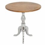 winner brown aluminium round top accent table inch height diameter superior powder coated finish silver home kitchen corner nest tables pearl drum throne with backrest lamps plus 150x150