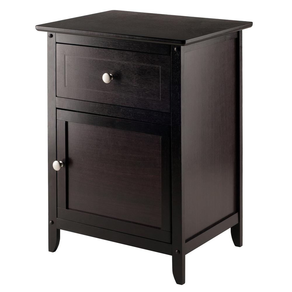 winsome eugene accent table espresso the nightstands with usb black rustic coffee retro side inch high end tables small console shelf entry baskets nightstand lamps grey wicker