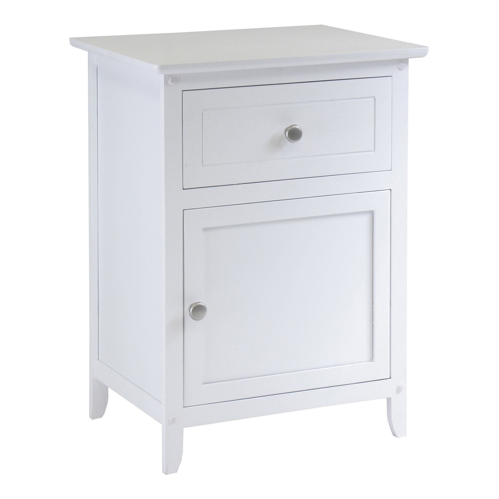 winsome eugene night stand accent table with drawer cabinet black ping bedding furniture electronics jewelry clothing more standaccent tablesdrawermaster white and brown side