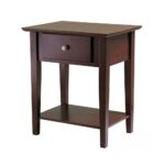 winsome furniture the walnut nightstands ava accent table with drawer black finish shaker night stand stands ikea sheesham wood side garden shelf small modern coffee cube pottery 150x150