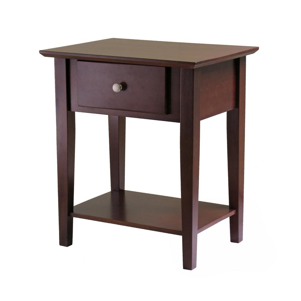 winsome furniture the walnut nightstands squamish accent table with drawer espresso finish shaker night stand side and chairs outside lawn waterproof tablecloth glass bbq grill