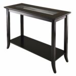 winsome genoa rectangular console table with glass and wood cassie accent top cappuccino finish shelf kitchen dining grey cabinet furniture living linen cloth end tables for small 150x150