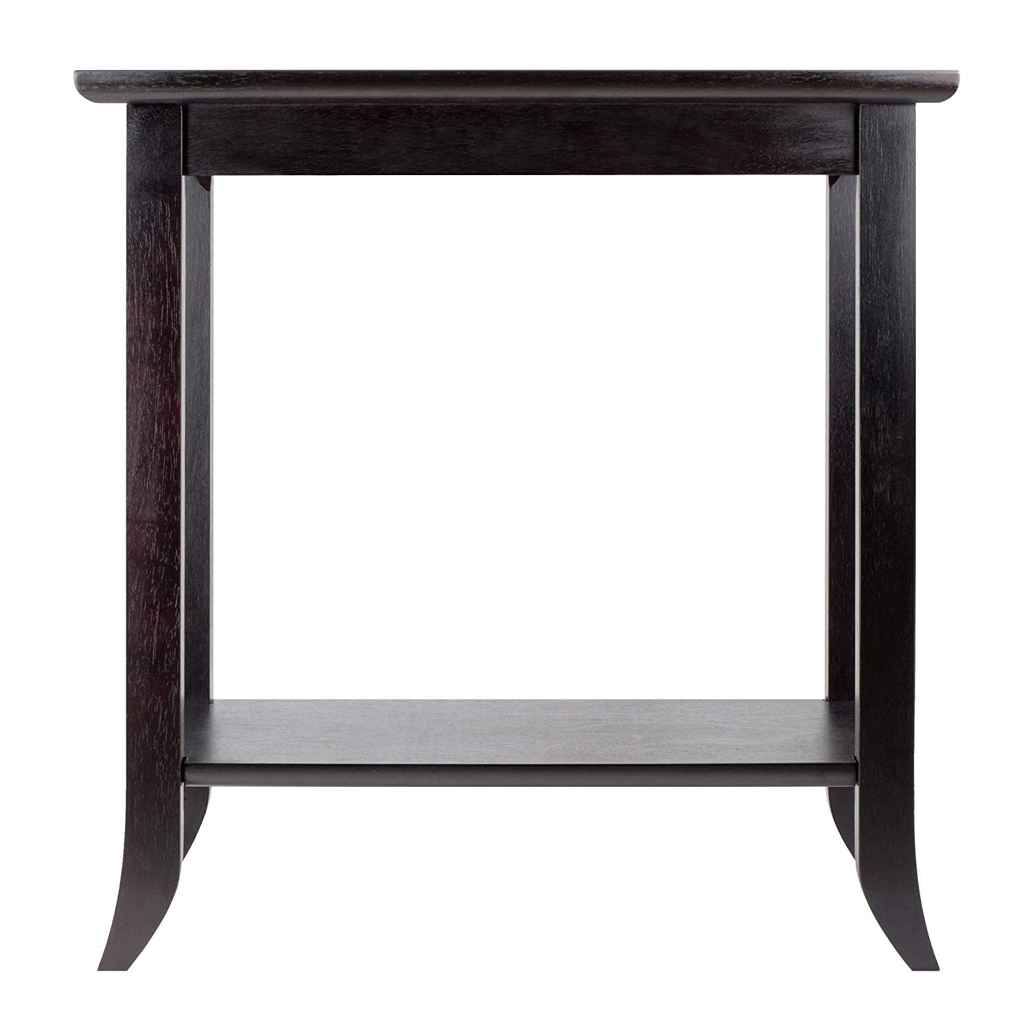 winsome genoa rectangular end table with glass top and wood cassie accent cappuccino finish shelf kitchen dining sasha round tables for living room square drawer umbrella stand