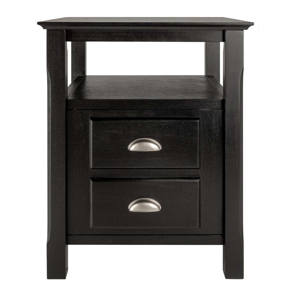 winsome nightstands bedroom furniture the black ava accent table with drawer finish timber night stand sheesham wood side marble glass top coffee pine sideboard drop leaf folding