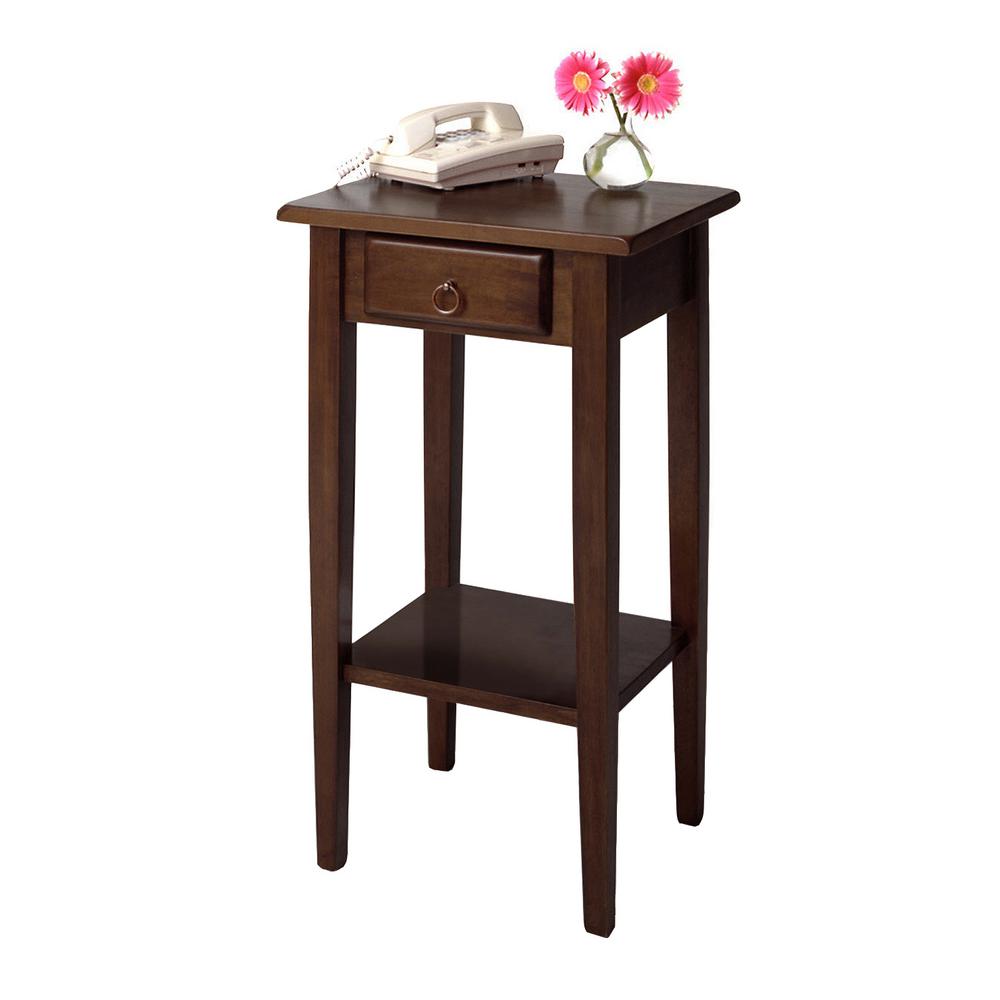 winsome regalia accent table with drawer walnut finish end tables drawers the west elm mallard lamp dining room centerpieces everyday small bar top pottery barn and chairs ikea