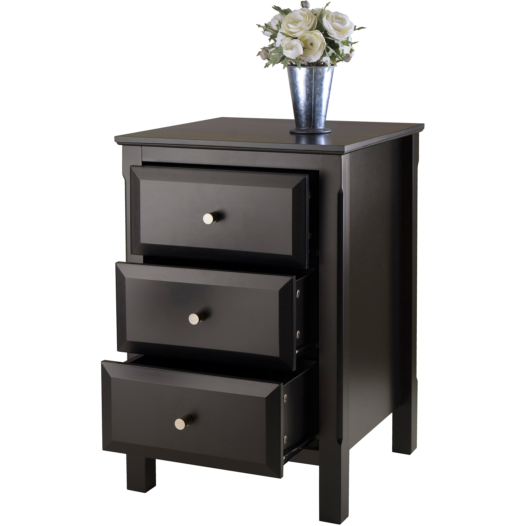 winsome timmy nightstand accent table black extra tall decorative storage cabinets pottery barn round chair sofa with chairs narrow cabinet doors wood trestle base antique corner
