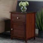 winsome walnut finish wood night stand with drawer and cabinet brown accent table instructions free shipping today all modern furniture black marble coffee slab rustic small 150x150