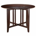 winsome wood alamo double drop leaf round accent table with screw legs mission walnut inch tables ikea kallax boxes stratford wicker folding bronze white chairside end garden 150x150