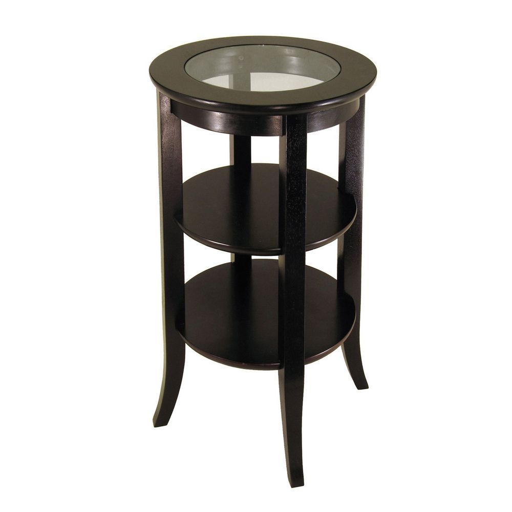 winsome wood genoa accent end table mirrored timmy black round tables mini hall console kids nightstand acrylic side vintage mid century modern dining small retro armchair tuscan