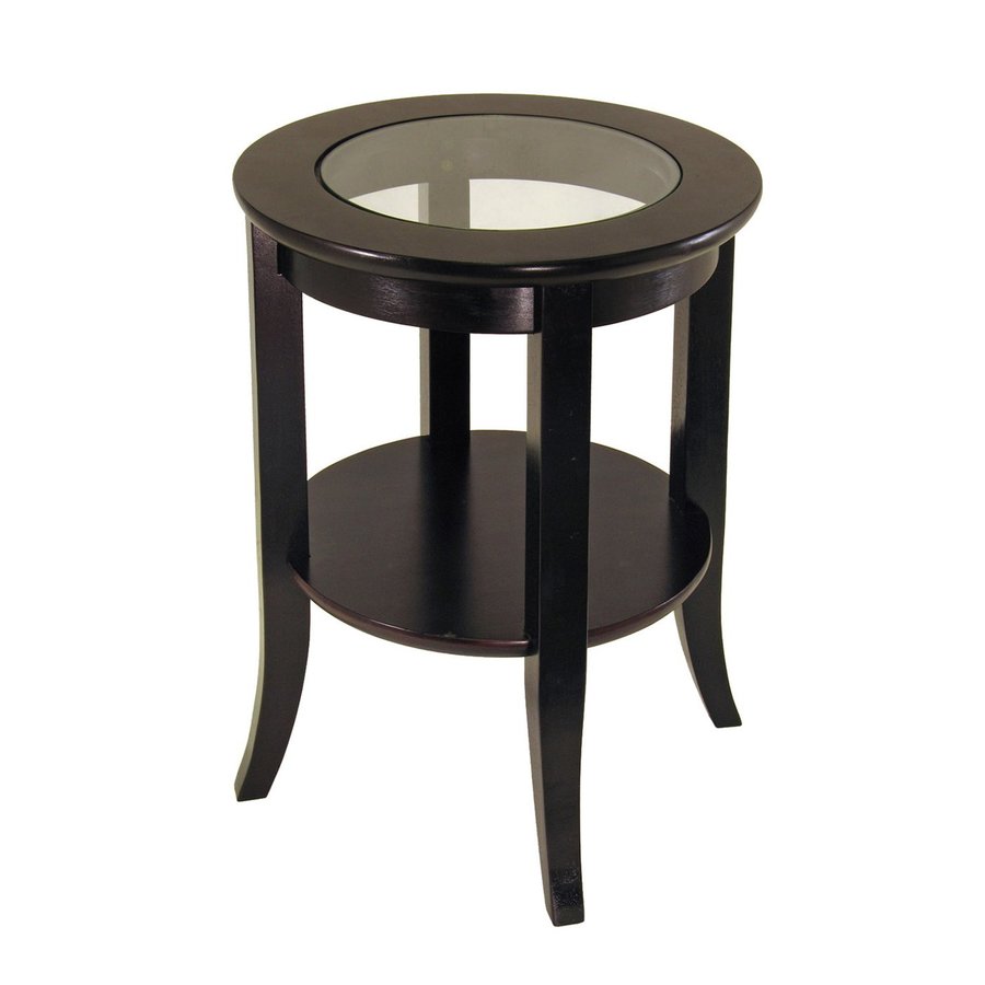 winsome wood genoa dark espresso casual end table accent with shelf solid coffee and tables trestle furniture glass stacking pottery barn dining set tassel garland target room