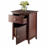 winsome wood night stand accent table with drawer and cabinet for eugene walnut storage antique home kitchen wire basket white desk drawers ikea end round patio rugs pottery barn 150x150
