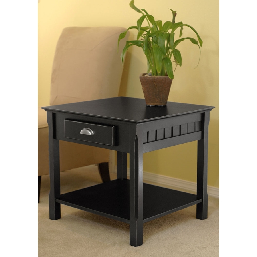 winsome wood timber black composite casual end table timmy accent pedestal side ikea jcpenney recliners cherry coffee acrylic temple furniture build your own outdoor cooking