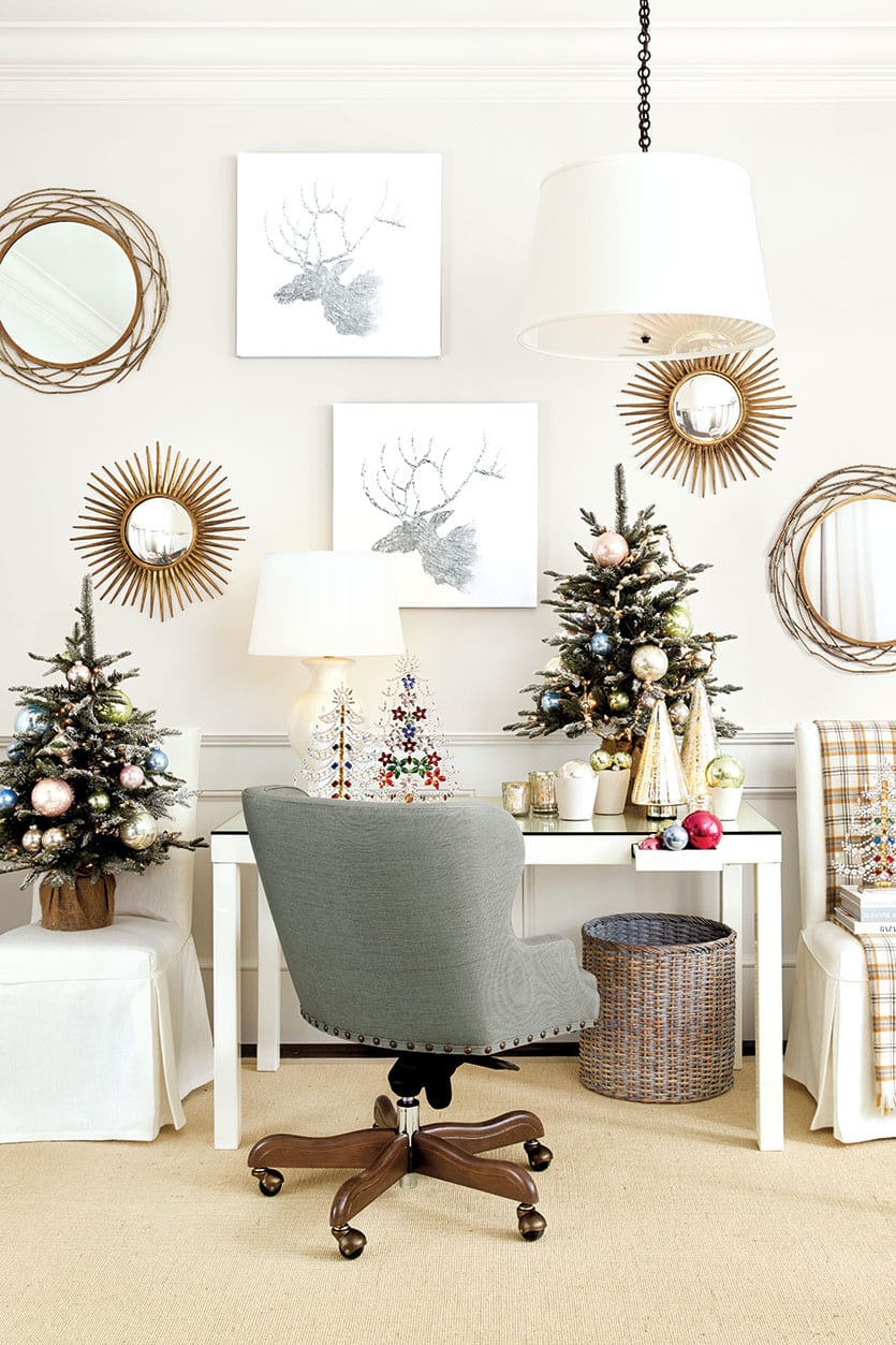 wishing for white christmas with suzanne kasler how decorate ballard designs accent table office parsons and metallic accents from the catalog dale lighting lamps mini tiffany