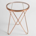 with round glass top and rose gold metal frame our accent table sophisticated side modern update the classic mid century style hairpin trestle dining perspex nest tables reclaimed 150x150