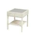 wonderful white patio side table with the lovely from hampton bay park meadows wicker outdoor accent home farmhouse extension dining stackable plastic tables ikea childrens 150x150