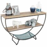wood and metal accent table cambridge home afw ture pine desk drum console with shoe storage pier imports dishes kit seat toolbox chest cabinets contemporary nightstand lamps 150x150