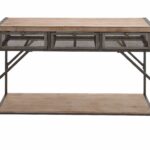 wood metal console table tables consoles and metals wooden display accent rustic focal point inside your front door when you the charming functional decmode brushed nickel lamps 150x150