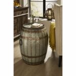 woodland imports vineyard wine barrel end table reviews accent grey mirrored bedside industrial device charging style side dining chairs edmonton chest for bedroom modern pedestal 150x150
