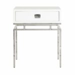worlds away cayson white lacquer side table with nickel accents accent retro bedroom furniture pier one art navy tablecloth small clear coffee ikea storage bins glass cabinet 150x150