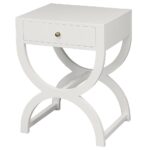 worlds away drawer hourglass side table matte white lacquer alexis angle accent inch square tablecloth mosaic bistro set round nightstand best furniture lawn chair cushions 150x150