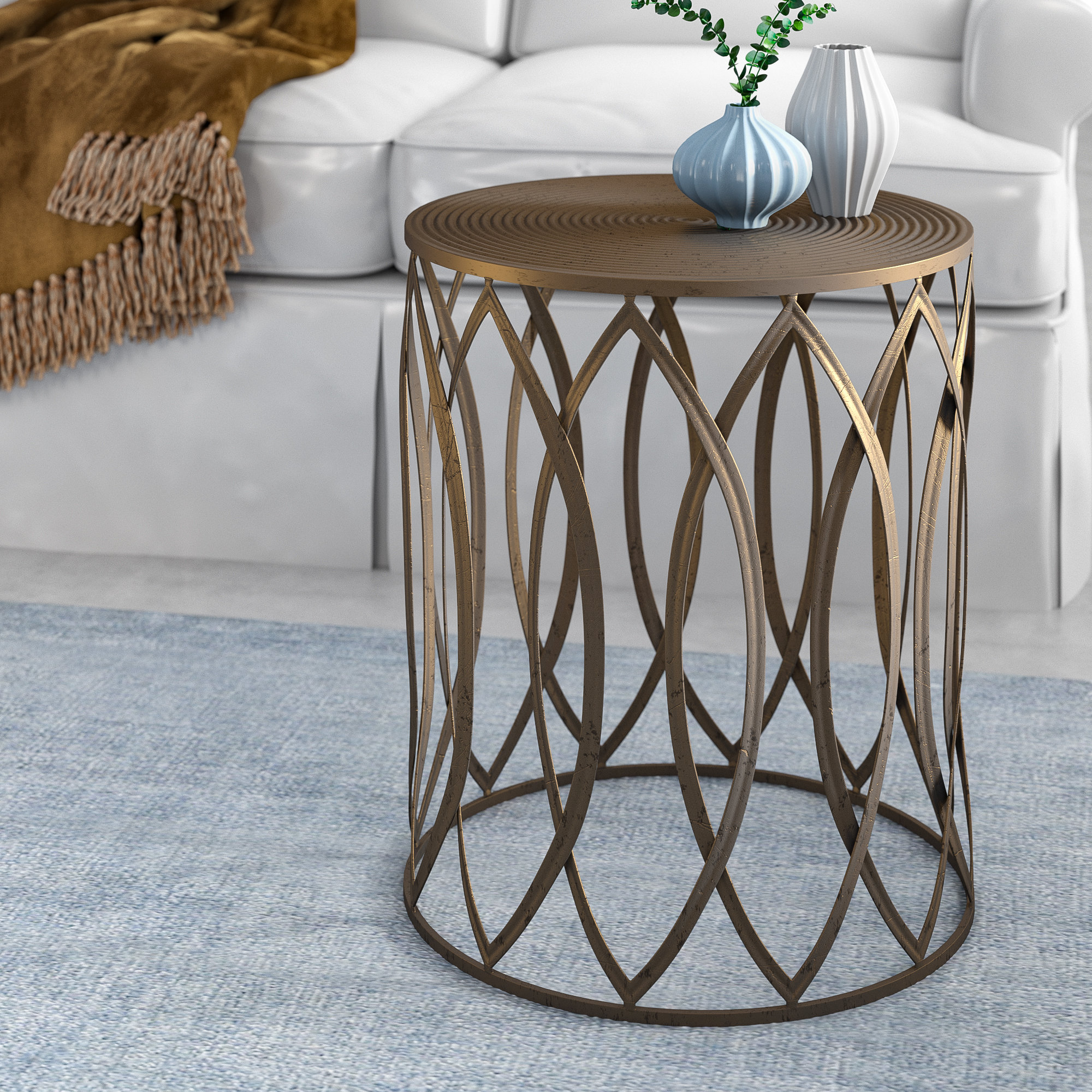 wrought studio stanley end table reviews metal eyelet accent black glass and chrome side ashley furniture occasional set coffee size marble top tables with drawers shabby chic