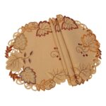 xia home fashions round harvest verdure indoor fall decorations table accent placemat embroidered cutwork placemats set nautical post light furniture coffee tables plastic patio 150x150