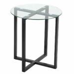 yaheetech end side table round glass top coffee sofa modern neelan accent small spaces bedroom living room furniture click review more details outdoor storage locker indoor door 150x150