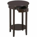 yaheetech round sofa side end table with drawer and small pine accent shelf bedside nightstand living room tall tables for spaces wooden espresso purple lamp pier nightstands 150x150