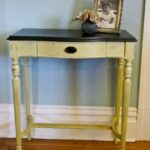 yellow accent table with black top furniture make repurpose octagon side blue living room accessories patio for small patios vintage mirror square tablecloth dining edmonton 150x150