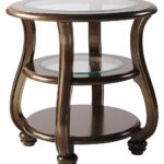 yexenburg brown round end table the furniture mart twisted mango wood accent ture art pottery barn outdoor battery lamps target buffet inexpensive nightstands ikea nesting tables 150x150