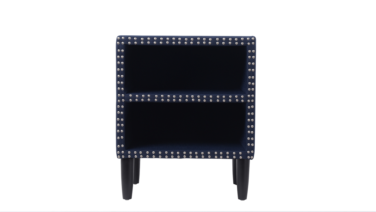 zane nightstand midnight blue jennifer taylor home accent side table heavy duty umbrella stand black and mirrored champagne cooler tall white target threshold cabinet ice box ikea