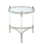 acme furniture peony clear acrylic stainless steel and glass end tables table ethan allen nightstand maple lazy boy sofas recliners night stands mission style rod iron side metal 150x150