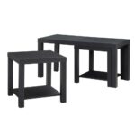 ameriwood home simpson black coffee table and end set piece tables altra oak sofa console distressed paint effects wood furniture nightstands under dark garden glass tall with 150x150