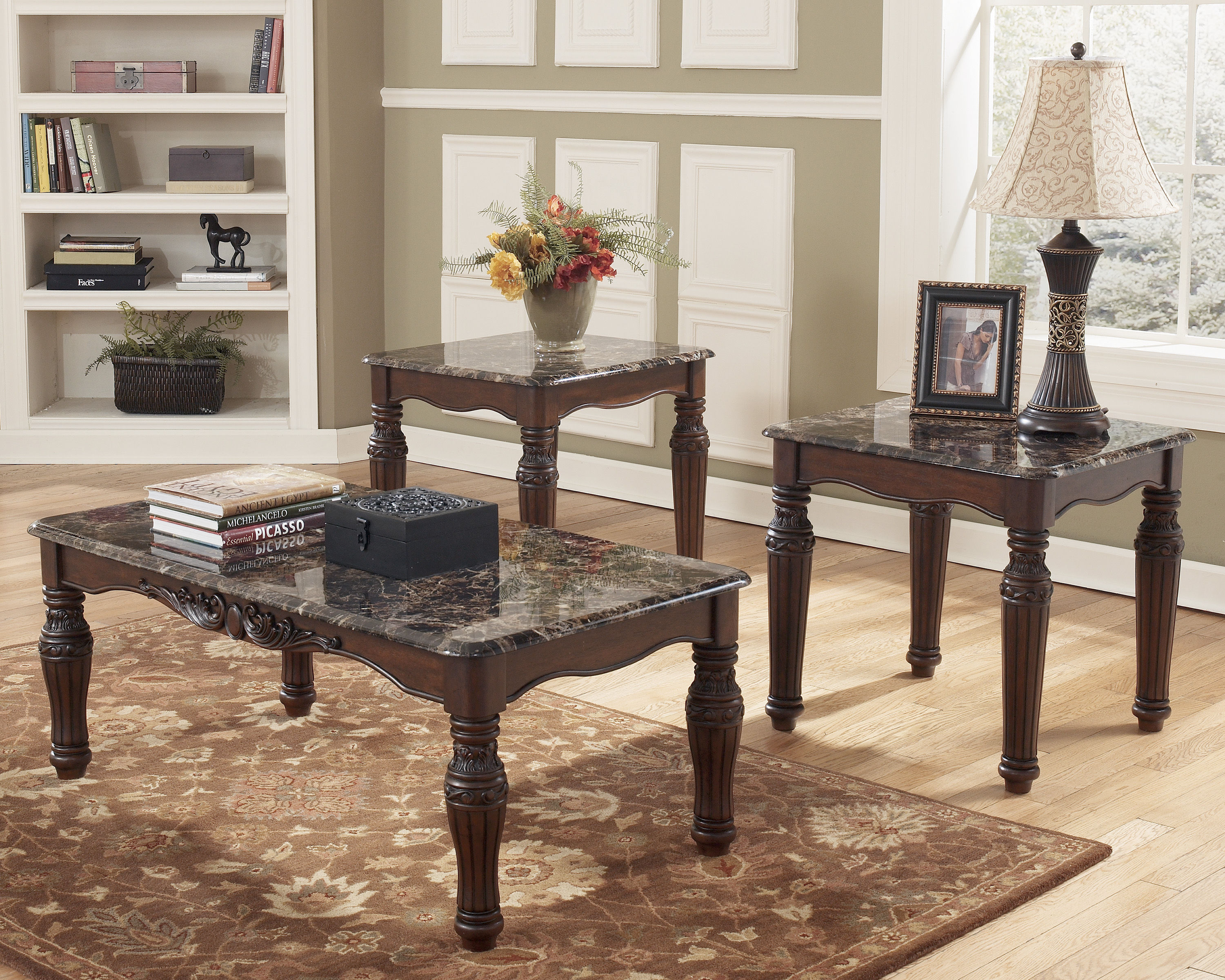 ashley furniture north shore rectangle coffee table set the marble top end tables click enlarge vintage round metal side high glass dining medium rustic wood pulaski edwardian