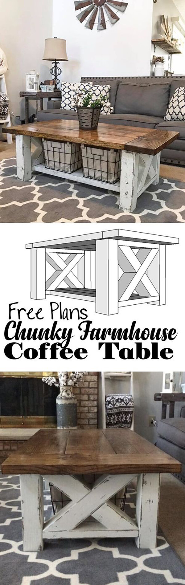 best diy farmhouse coffee table ideas and designs for homebnc end double cross chunky farm fresh design furniture style pet crates living room size stanley american modern bedroom