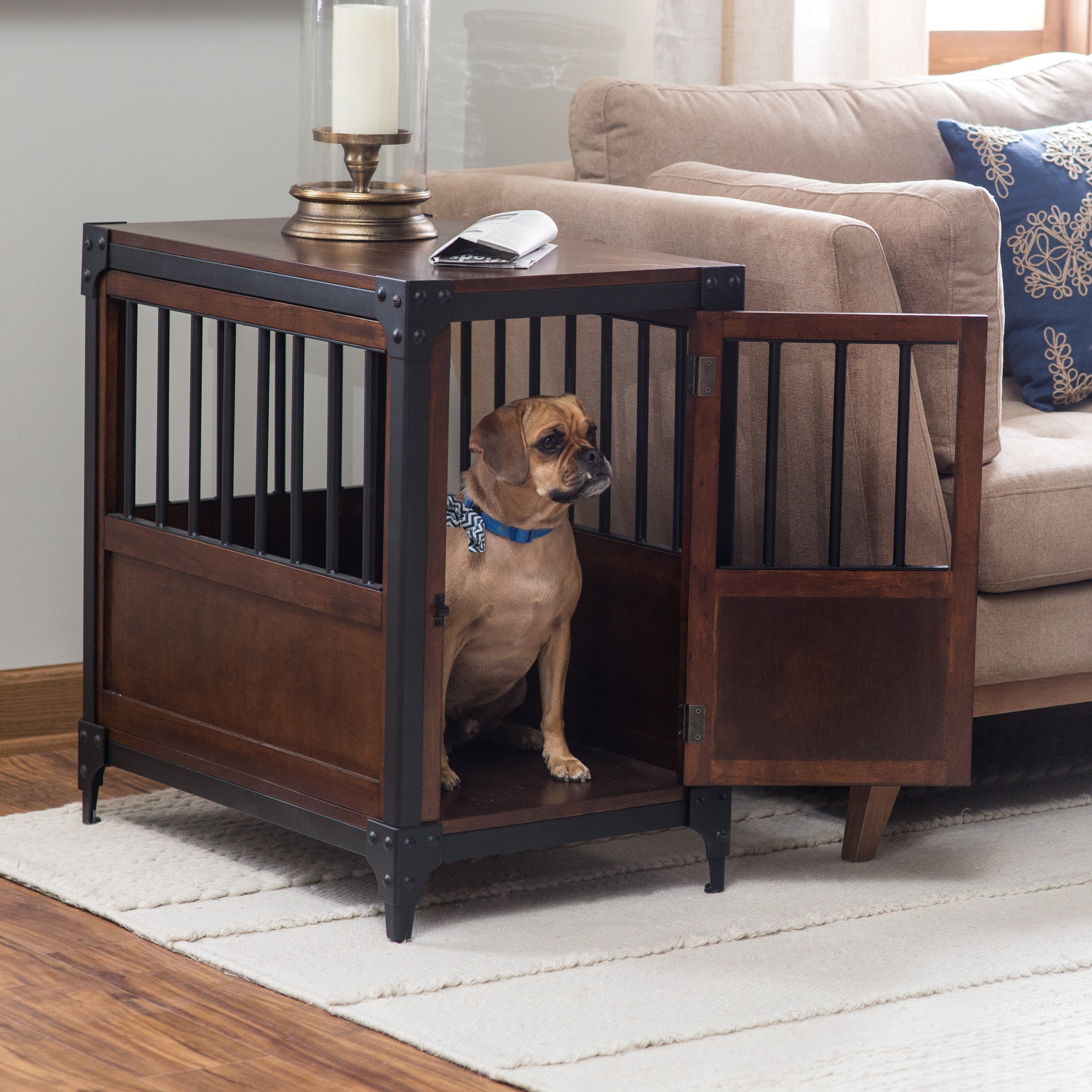 best types crates for dog training whole journal that look like end tables boomer george trenton pet crate table inch wide modern contemporary glass coffee lift off what black