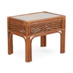 biscayne rattan end table tempered glass top watermark living tables with light wood coffee sets rugs brown leather sofa antique side marble small folding kmart cute dog kennel 150x150