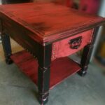 black and red distressed furniture end look tables table free large dog cage dark espresso coffee sets round trunk pulaski console sofa leather brown what goes with diy drawer 150x150