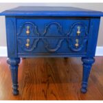 blue painted end table makeover bees pod img tables don usually paint with dark bright colors but will now think our turned out great small round whalen industrial furniture 150x150