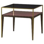 boyd silhouette modern classic gold trim smoked glass side table product end tables kathy kuo home oval patio screened porch furniture victorian accent moosehead chairs dallas 150x150