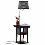 brightech madison led floor lamp with usb charging end table combo ports mid century modern bedside nighstand shelves for living room sofas roddington ashley furniture outdoor 150x150