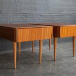brown saltman mahogany end tables pair the good mod table acme bar and coffee standard lamp height lazy boy furniture corporate office diy industrial pipe frosted glass side ethan 150x150