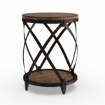 carbon loft michael distressed pine wood round end table oliver james canova free shipping today gray lift top coffee outdoor fire pit chairs butcher block acme marble broyhill 150x150