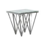 cascade armen living tempered glass top contemporary square end clear tables lccslaglbs table metal brushed stainless steel the inch high pipe target side with draw whalen 150x150