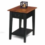 cherry and black solid wood end side table with drawer tables storage rectangular design kitchen dining square for magnolia home grey nightstand bedside lamp size corner office 150x150