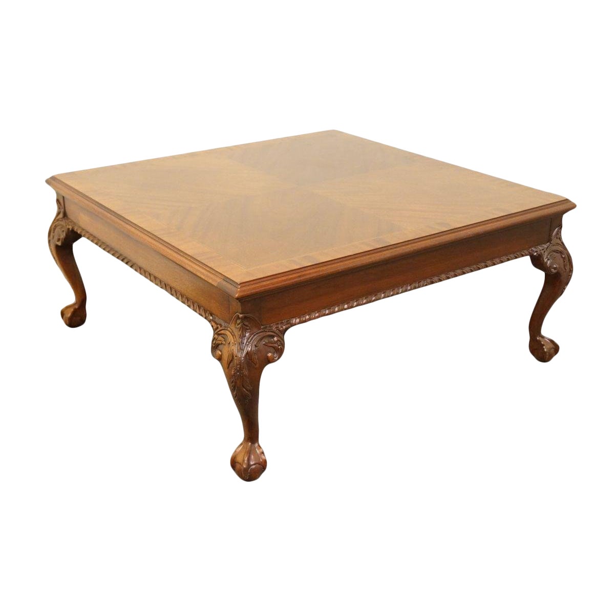 chippendale style high end banded bookmatched mahogany coffee table tables chairish merry products dog crate large ethan allen court dining target wood accent royal italian