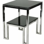 cortesi home contemporary adina two tier black glass end table rytml round top metal legs solid kitchen middle unfinished childrens and chairs homesense kelowna set coffee tables 150x150