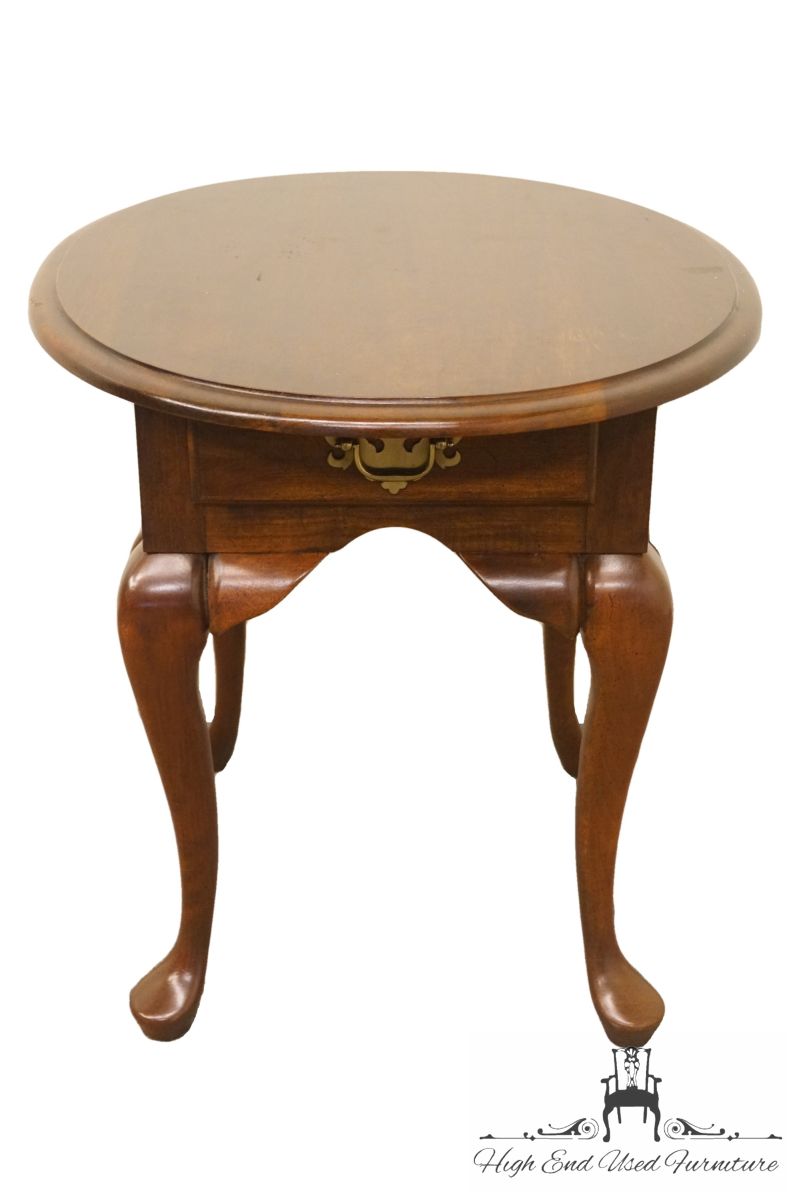 cresent furniture solid cherry queen anne oval end table tables macys console stoney creek coffee homesense large mirrors wire outdoor chairs house hampton glass top replacement