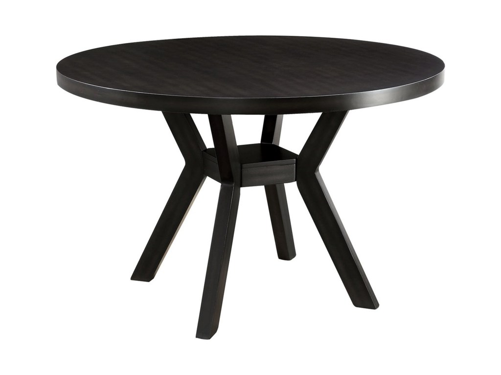 crown mark contemporary round dining table with angled products color end black top metal legs household furniture kitchen tables tall side for living room small green plastic